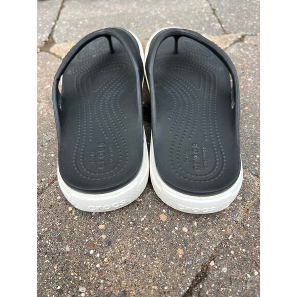 Crocs dual comfort unisex black white summer sandals flip flops mens 5, ladies 7 - Picture 4 of 5